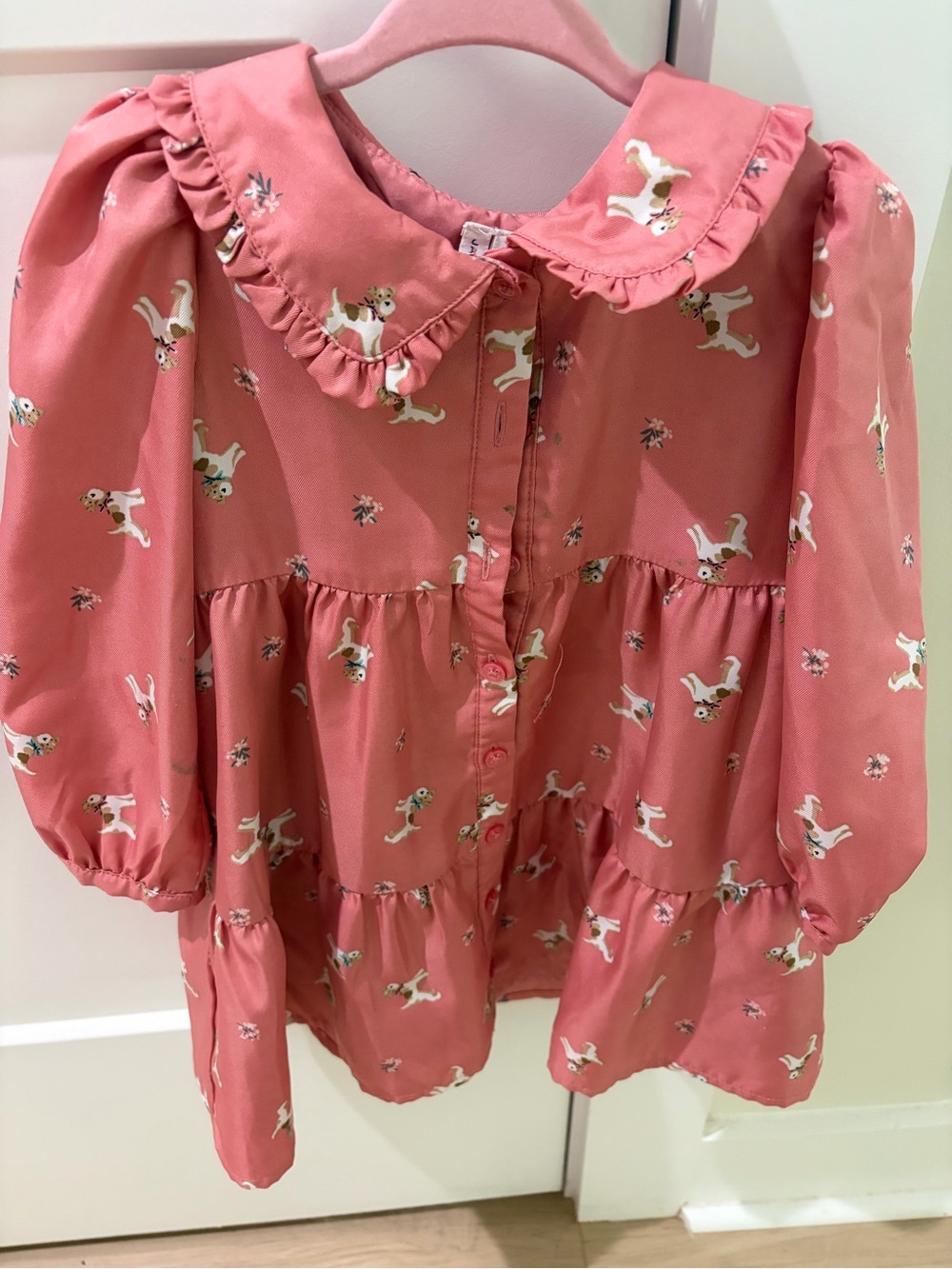 Janie and Jack Dusty Pink Floral Ruffle Dress